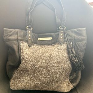 Juicy Couture Shoulder Bag Sweater Knit Top Grain Leather